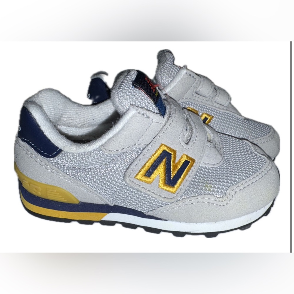 New Balance Kids Toddler Sneakers with Yellow & Navy Accents - Picture 2 of 6